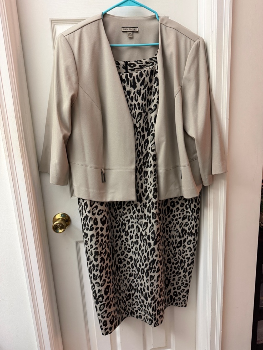 Maya Brooke Animal Print Two Piece Dress